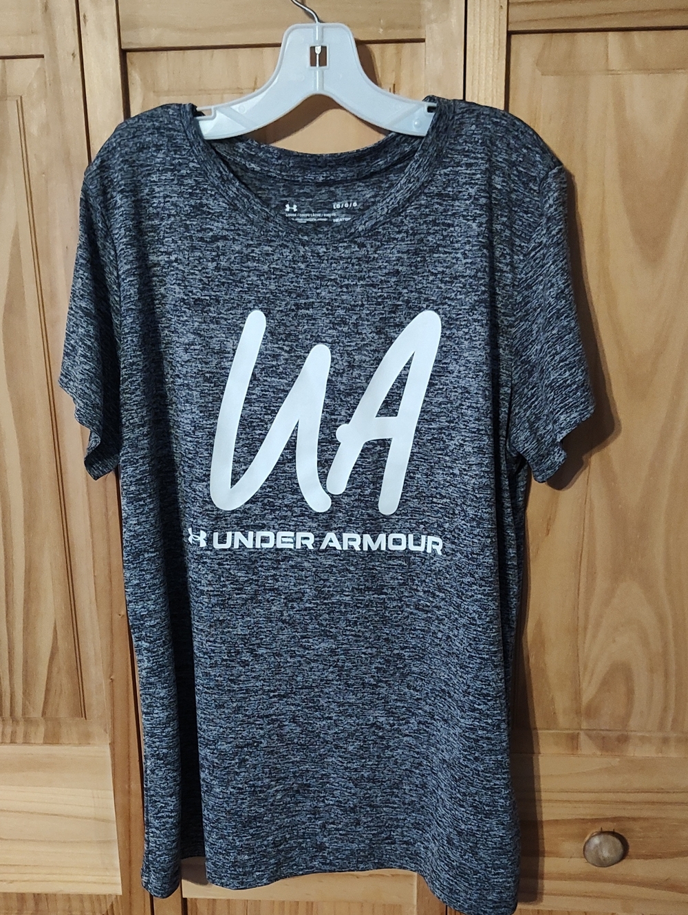 Under Armour Women's Gray UA Logo Performance Tee, Size L